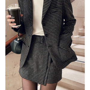 블랑쇼 모던 캐시미어 체크 랩스커트 바지 m 이미지