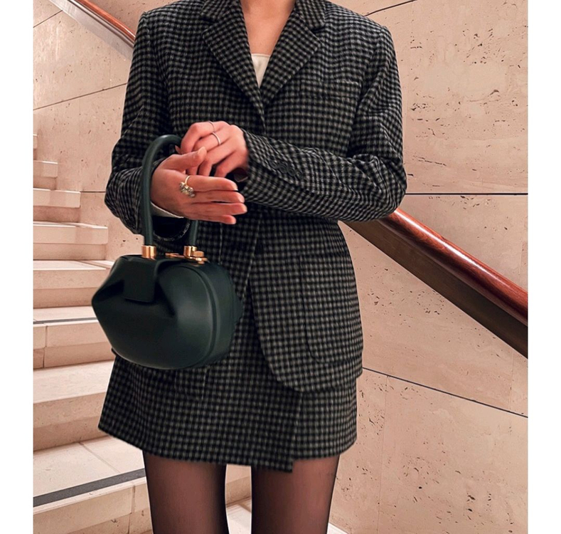 블랑쇼 모던 캐시미어 체크 랩스커트 바지 m 이미지