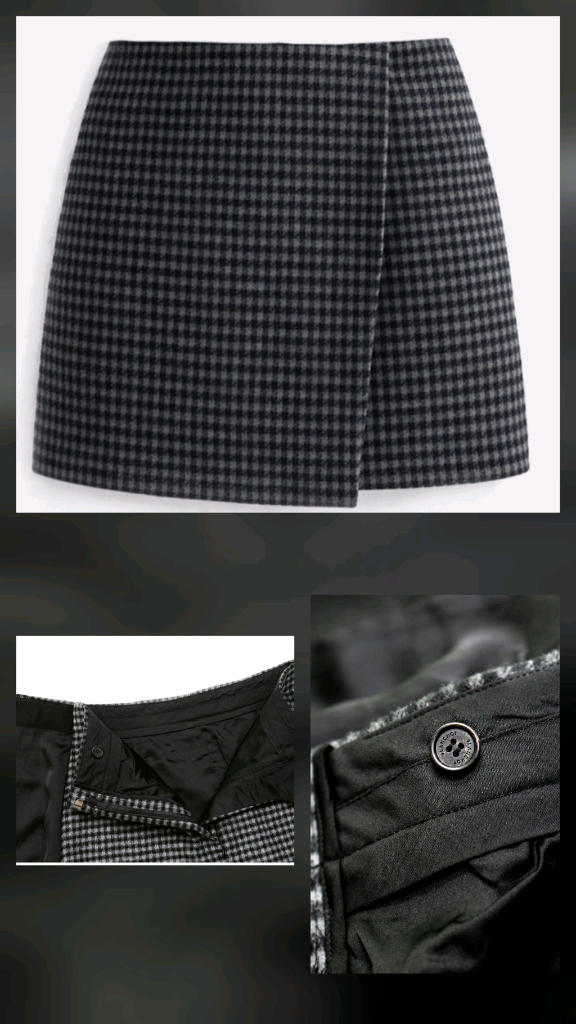 블랑쇼 모던 캐시미어 체크 랩스커트 바지 m 이미지