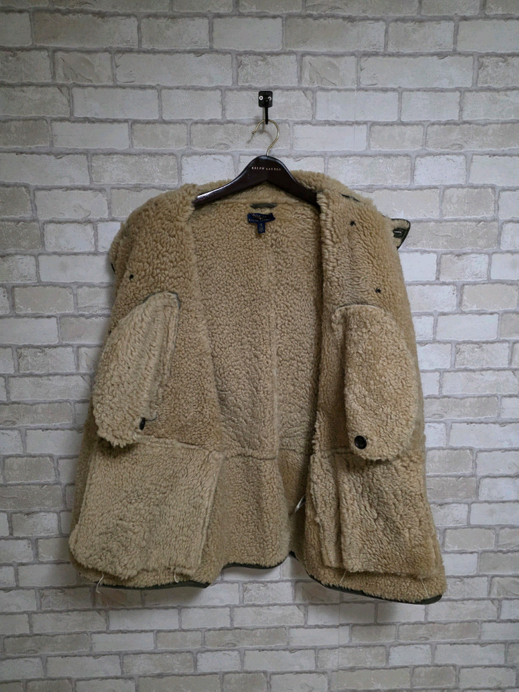 폴로 랄프로렌 레더 스웨이드 무스탕 코트 RRL 더블알엘 류준열 이진욱 이동휘 발마칸 폴로코트 무스탕 가죽--3