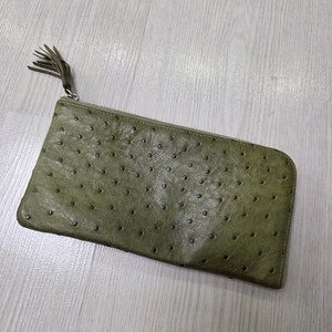 천연 타조가죽 장지갑