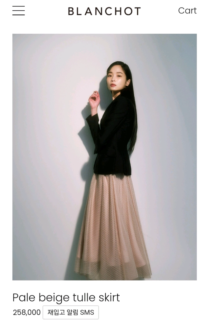 블랑쇼 베이지 튤 스커트 m 이미지
