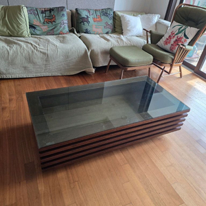 원목 선반 유리테이블