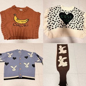 리미떼두두 니트 베스트, 가디건, 머플러 (S~M사이즈)