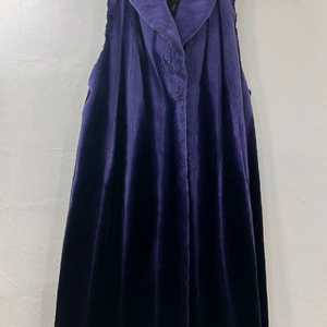 배색 쉬어드 밍크 롱조끼