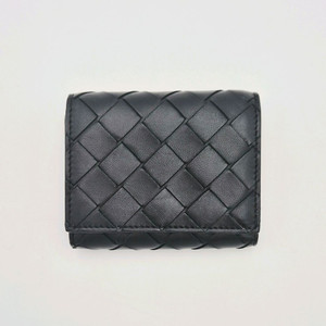 [중고명품셀렉트]보테가베네타 3단 반지갑 블랙 금장 지퍼 지갑 이미지