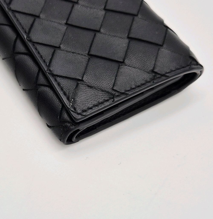 [중고명품셀렉트]보테가베네타 3단 반지갑 블랙 금장 지퍼 지갑 이미지