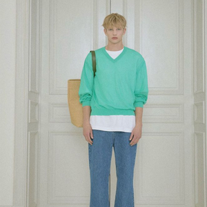 STU 에스티유 시어 브이넥니트 민트색 L 이미지