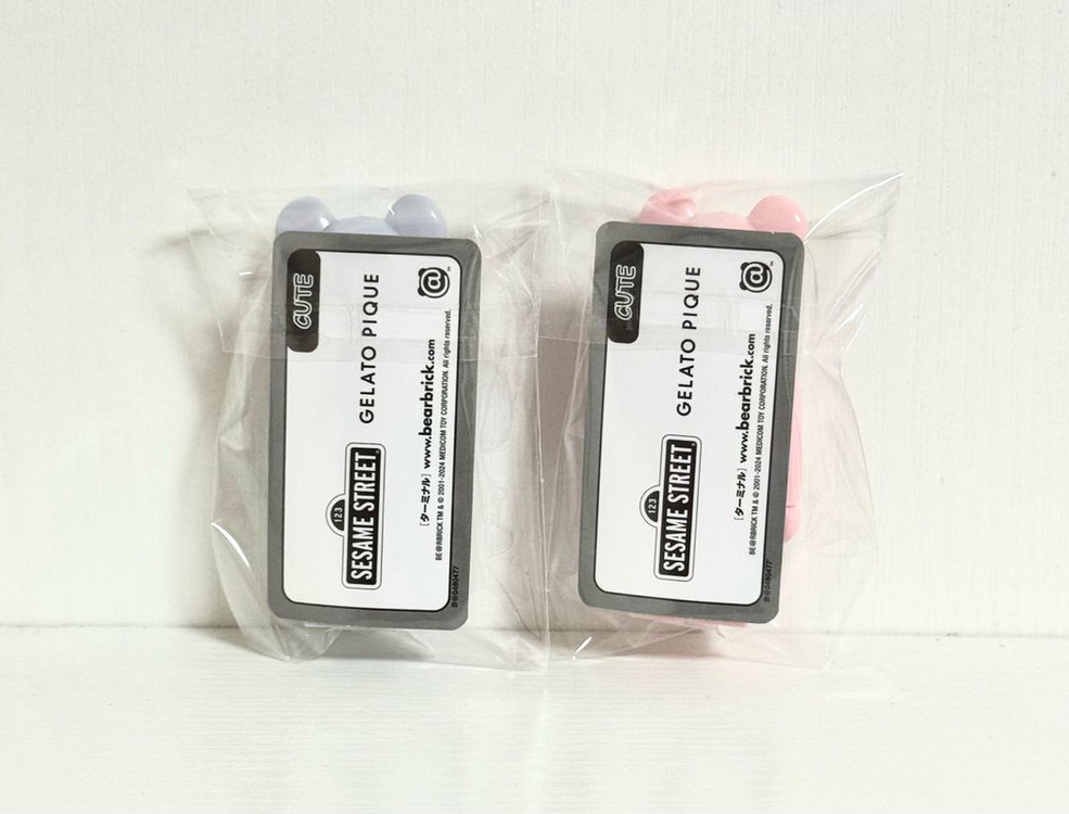 [한정판]베어브릭 - 48탄 세서미스트리트X젤라또피케 핑크+그레이--1