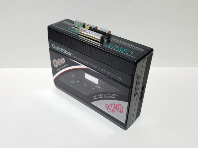 80년대 금성 골드스타 아하 AHHA 미니 카세트 라디오 THR-206 기계식 워크맨 수리용 부품용 택포 이미지