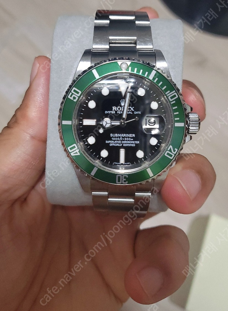 롤렉스 구구형 서브마리너 구구섭 그린, 커밋 16610lv 교환합니다. 인그레이빙있음--1
