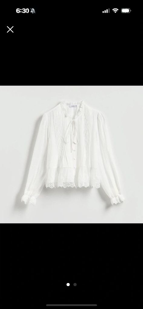 리저브드 아이보리 레이스 프릴 블라우스 s 이미지