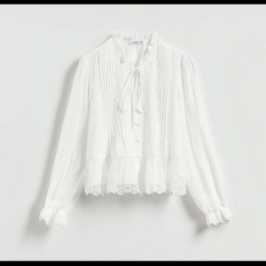 리저브드 아이보리 레이스 프릴 블라우스 s 이미지