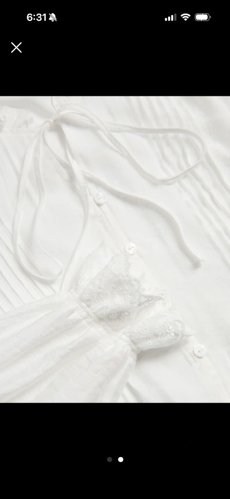 리저브드 아이보리 레이스 프릴 블라우스 s 이미지