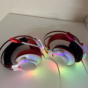 [당일발송]앱코해커 N995 레드 화이트 게이밍 헤드셋 헤드폰 이미지