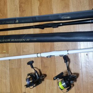 낚시대 2대 + 릴 2대 (Patrol, Banax, Daiwa, Shimano) 일괄판매