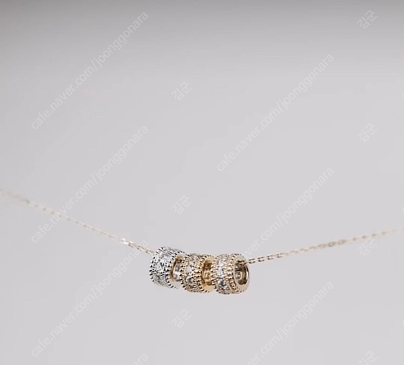 [새제품] 14k 원통 펜던트 랩다이아 화이트골드 이미지