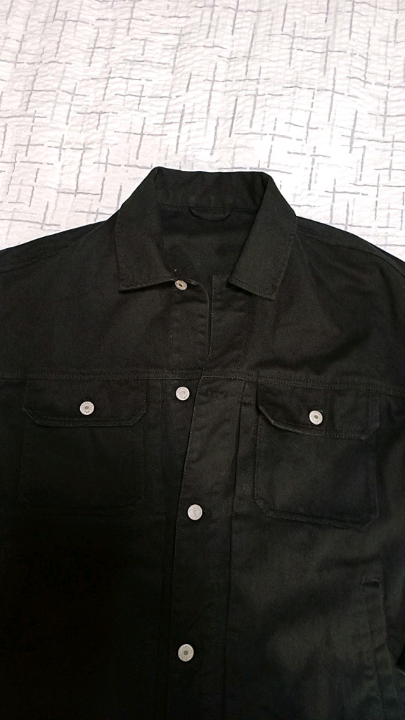 스파오 블랙데님자켓 100 가슴58 기장70--1