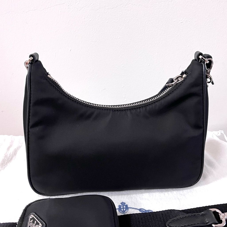 [S급/정품] 프라다 테수토 사피아노 2005 호보백 가방 블랙--3