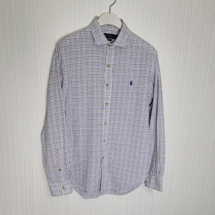 100_폴로 멀티컬러 체크 셔츠 슬림 랄프로렌--1