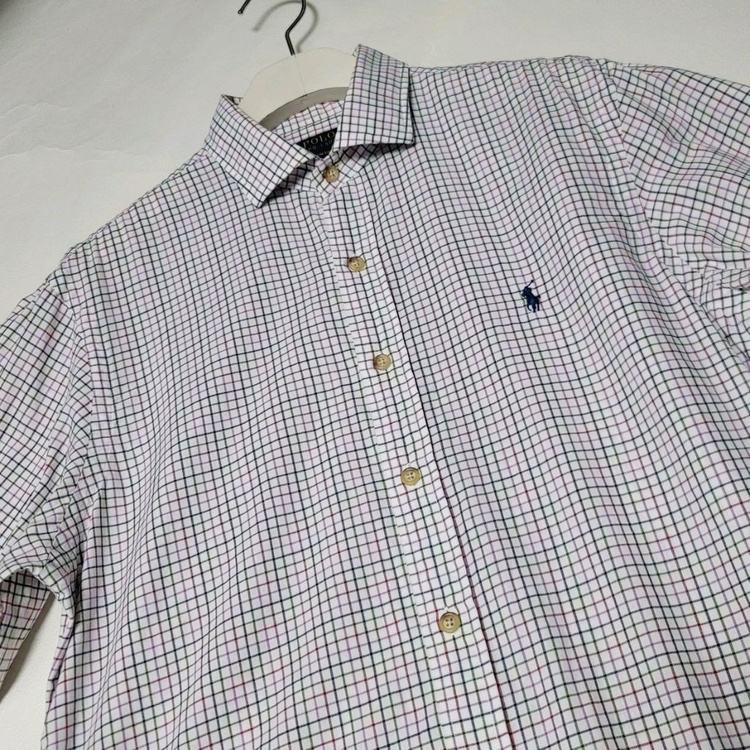 100_폴로 멀티컬러 체크 셔츠 슬림 랄프로렌--4