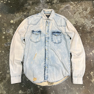 M) ZARA 자라 빈티지 워싱 데님셔츠 남방 청남방 이미지
