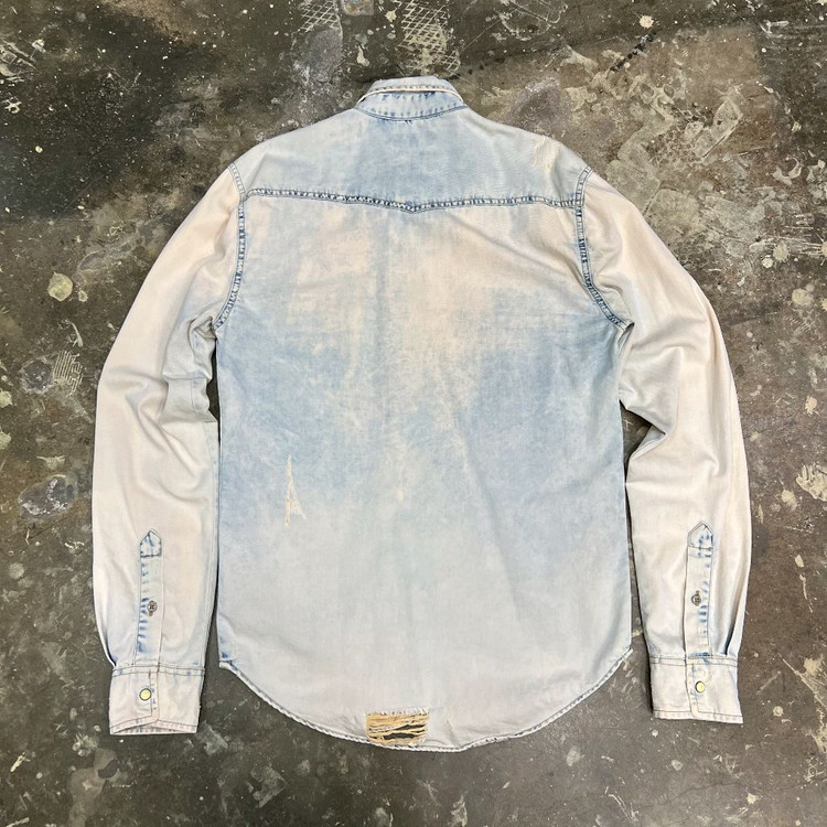 M) ZARA 자라 빈티지 워싱 데님셔츠 남방 청남방 이미지