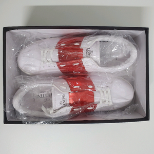 발렌티노 메탈릭 스트라이프 오픈 스니커즈 (화이트 레드)