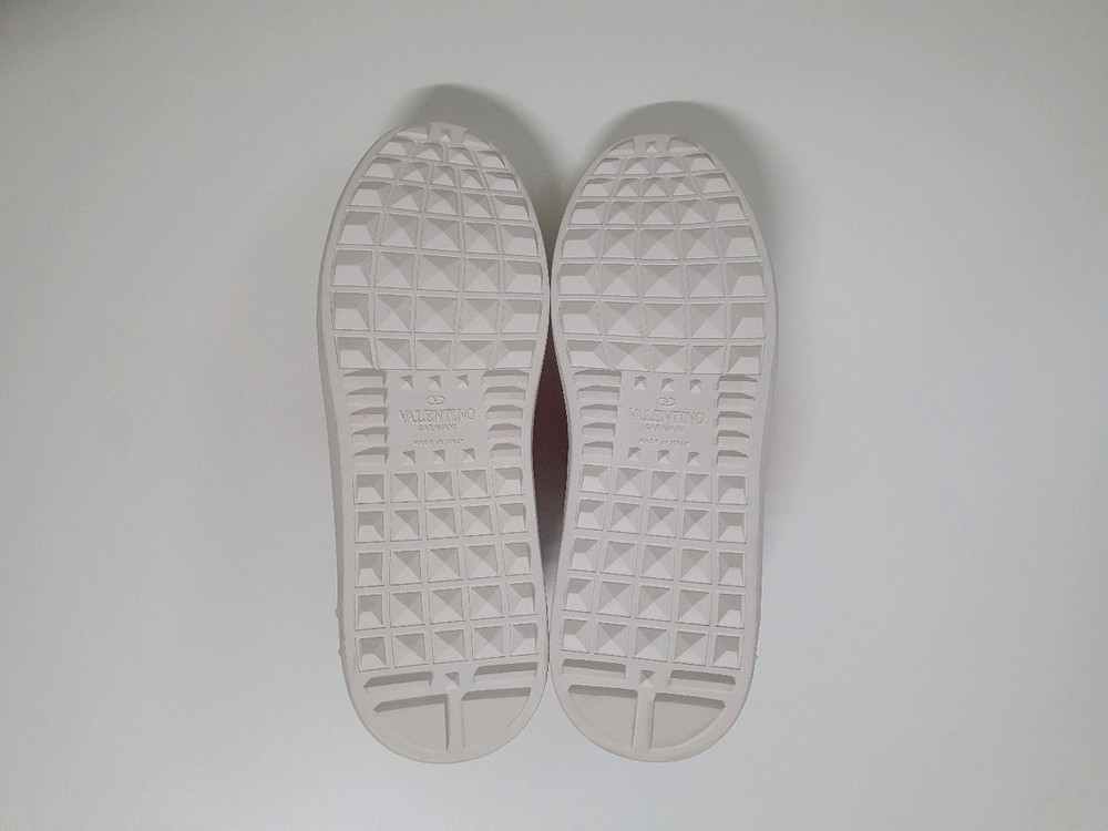 발렌티노 메탈릭 스트라이프 오픈 스니커즈 (화이트 레드)--3