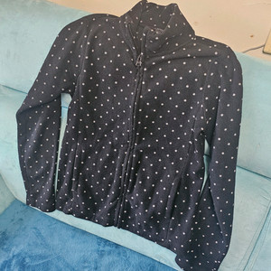 도트 플리스 집업 자켓