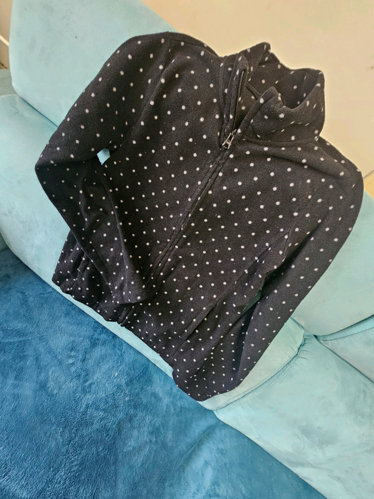 도트 플리스 집업 자켓--2