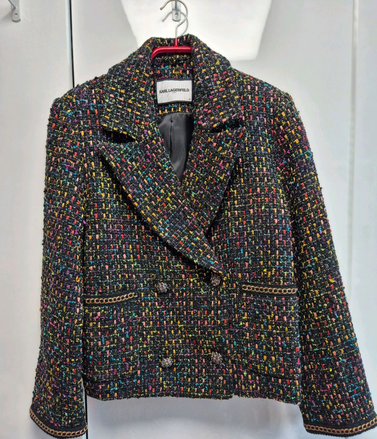 칼라거펠트 리비에라 트위드 자켓 칼블랙 66 새상품 이미지