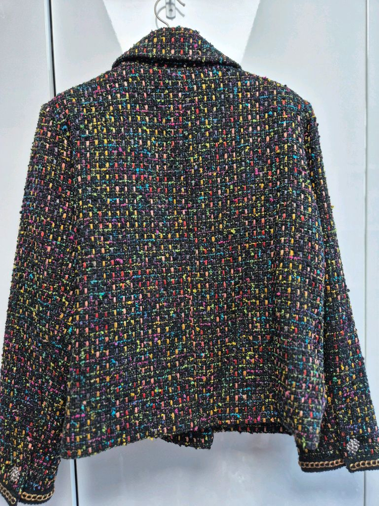 칼라거펠트 리비에라 트위드 자켓 칼블랙 66 새상품 이미지