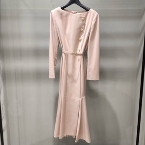 미샤 고급 큐빅 벨트셀트 분홍 롱원피스