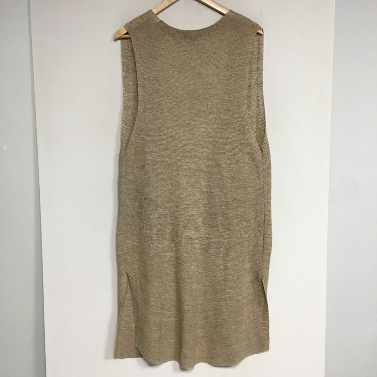 베네통 자수 린넨 롱 베스트 F--4