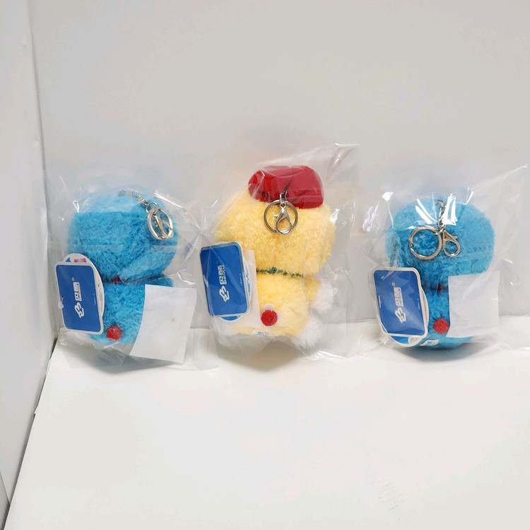 새상품) 삐진 도라에몽, 웃는 도라미 인형 키링_후와후와 마스코트 굿즈--1