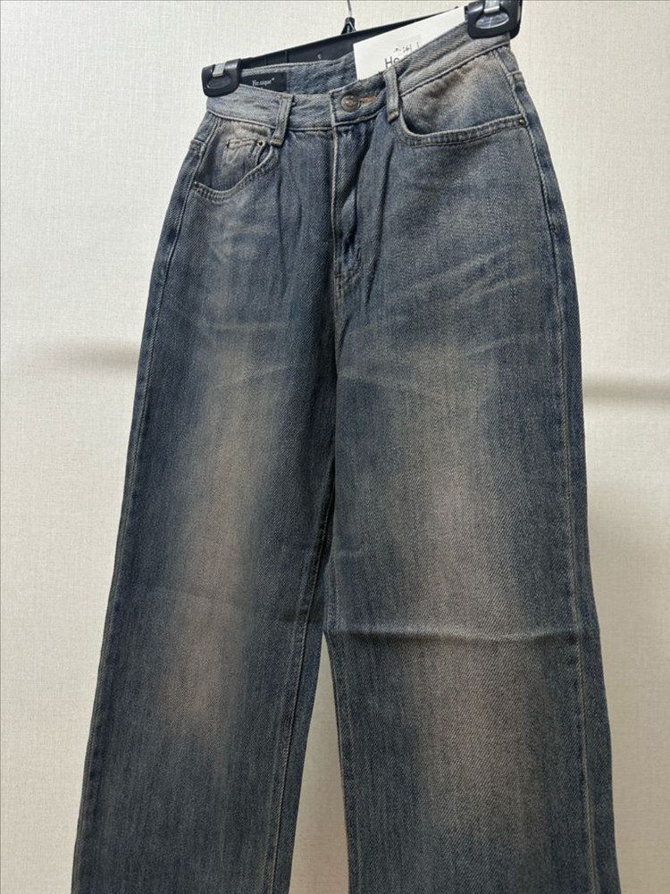 (새상품) 히니크 HENIQUE 턴드 와이드 롱 데님 팬츠--2