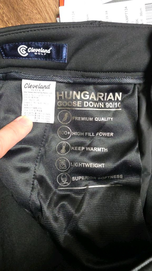 클리브랜드 골프 헝가리구스 패딩팬츠 86(33-34) 이미지