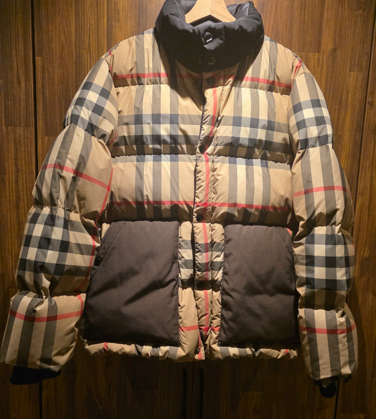 버버리 체크 패딩 아카이브 베이지--5