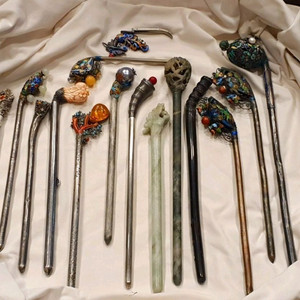 명품 순은비녀 15점 콜랙션순은.칠보.산호.옥.비취.호박 이미지