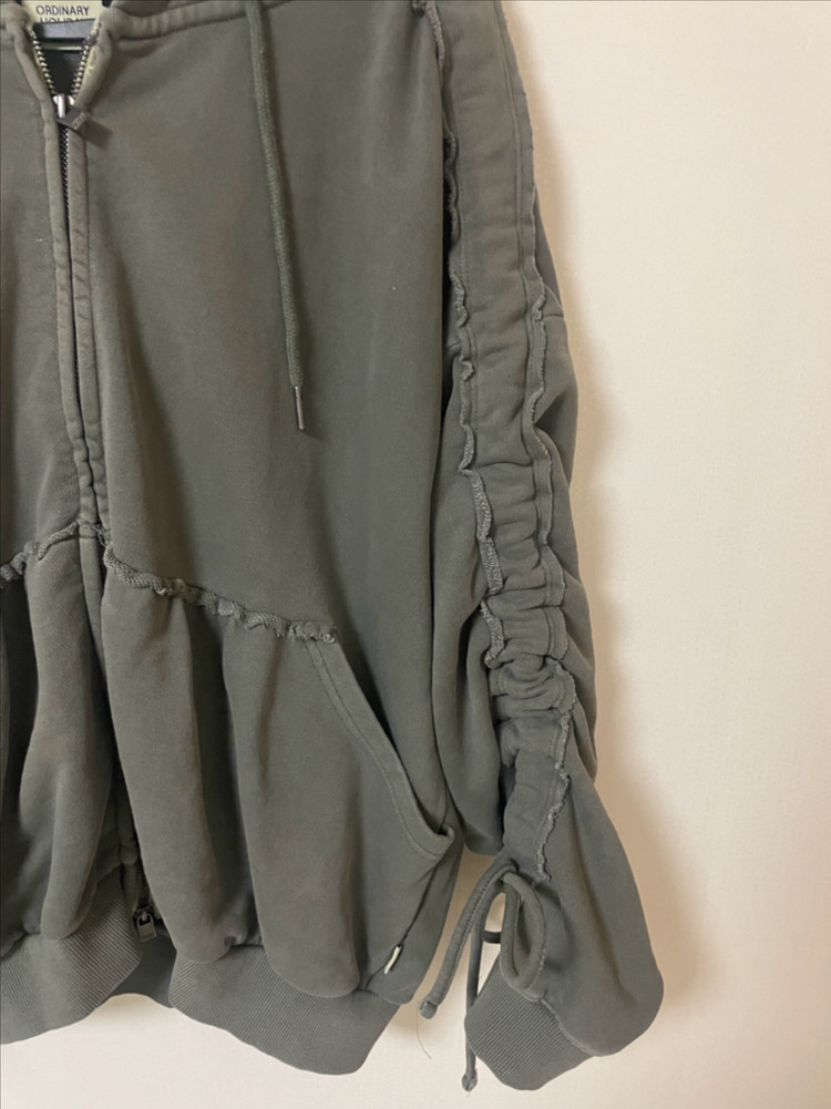 ORDINARY HOLIDAY 카키 셔링 후드 집업 (원가 8만)--5