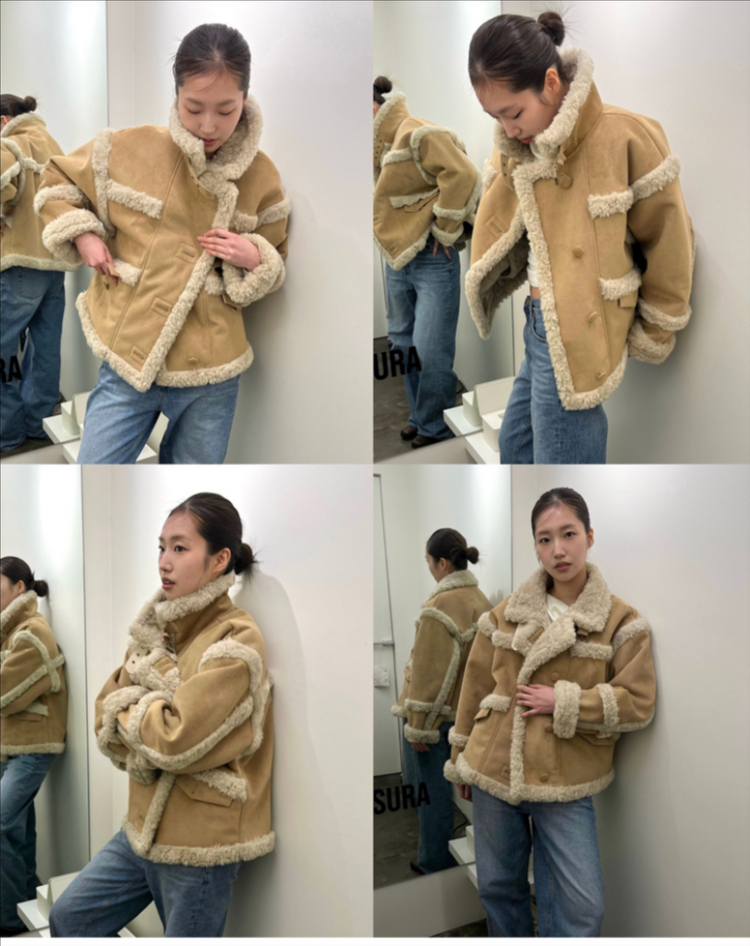 아수라 울 라인 무스탕 자켓--1