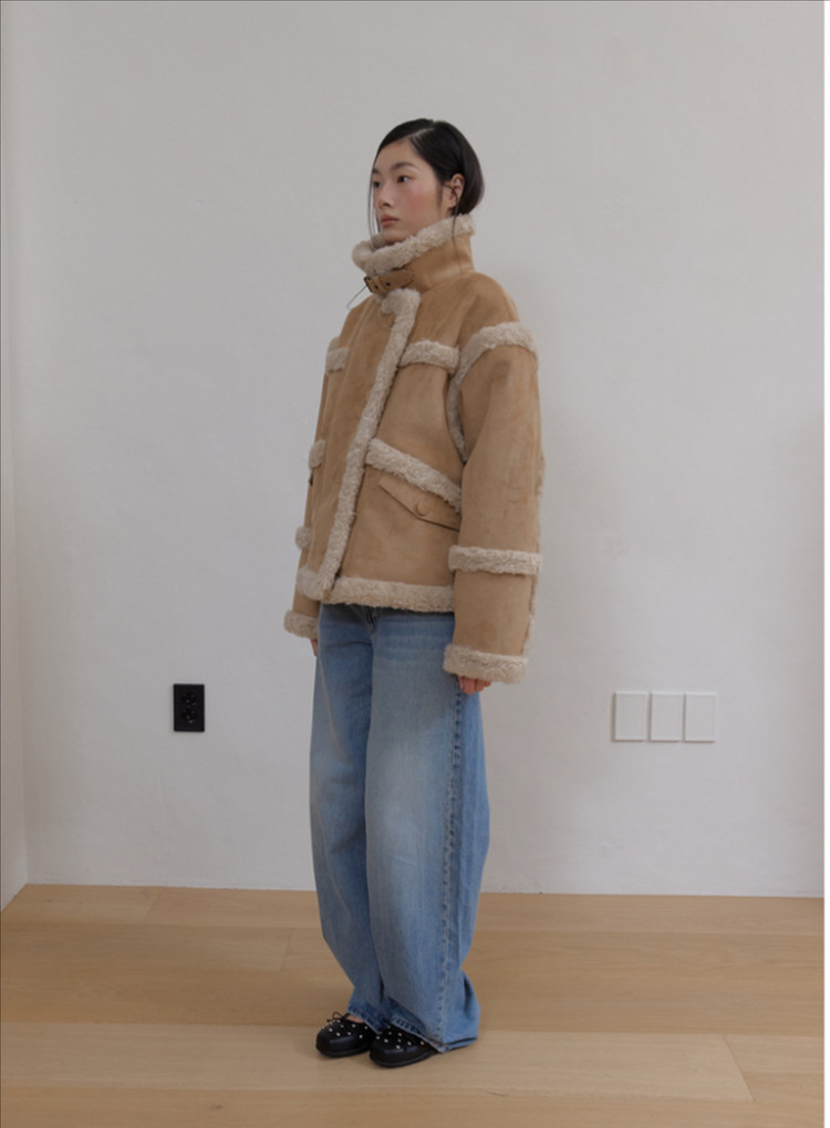 아수라 울 라인 무스탕 자켓--3