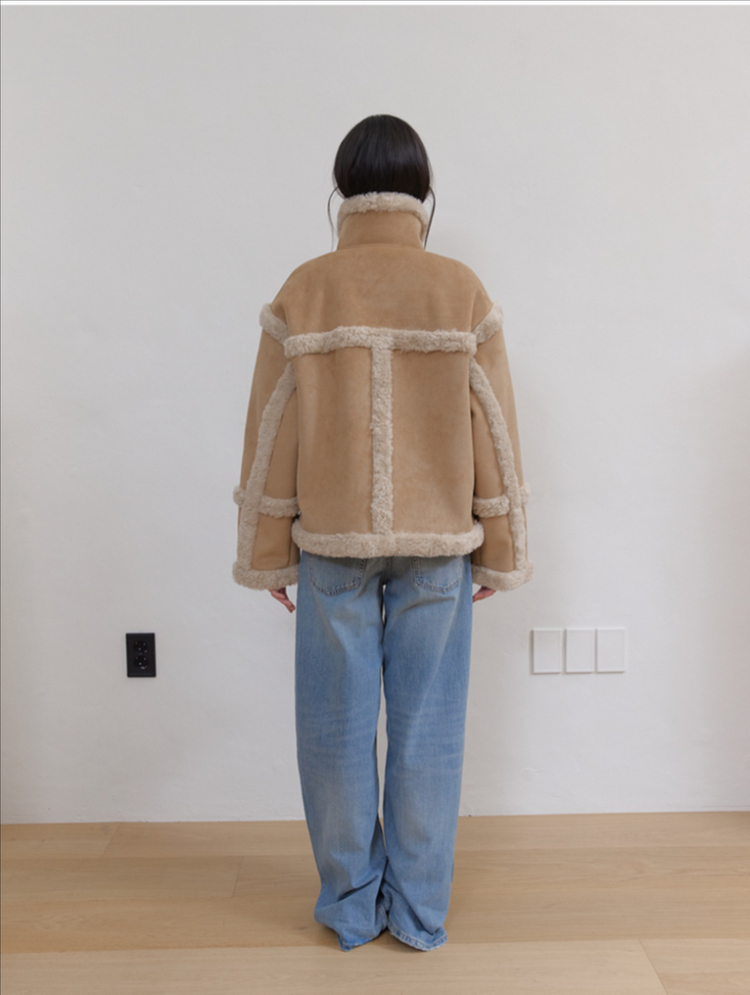 아수라 울 라인 무스탕 자켓--4