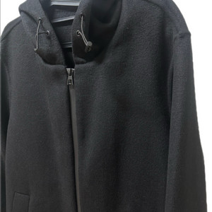 블랙 후드 집업 울90 코트 자켓 새상품