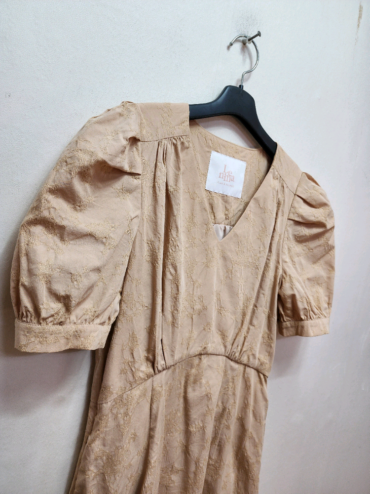 르니나 시아 볼륨 v넥 원피스--2