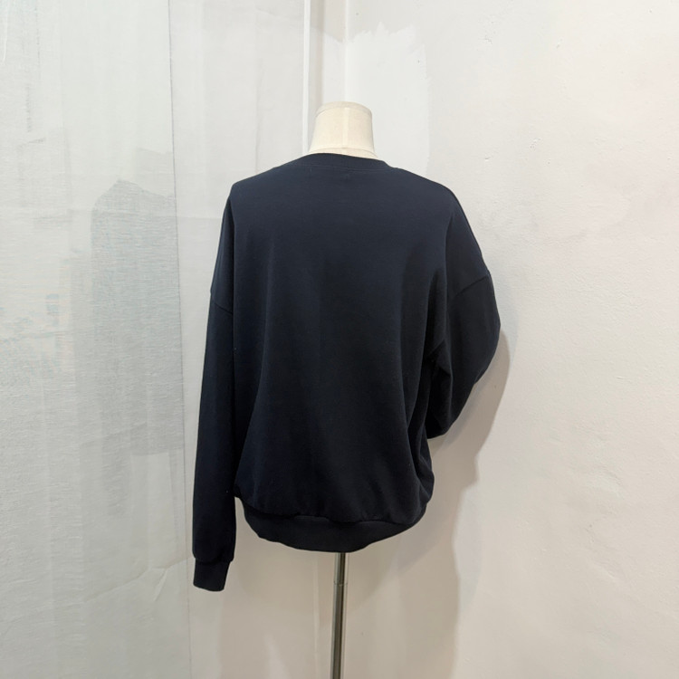 네이비 그래픽 레터링 오버핏 얇은맨투맨 스웻셔츠 4233--2