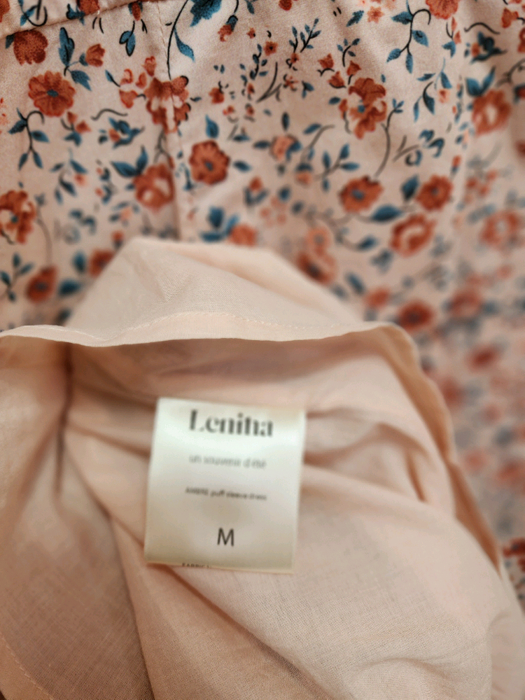 르니나 잔꽃 퍼프 슬리브 원피스--5