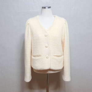 1착)초봄용 페이크 앙고라 니트 숏 여성자켓 55-66