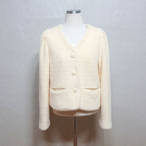 1착)초봄용 페이크 앙고라 니트 숏 여성자켓 55-66